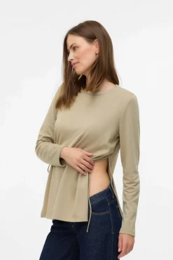 Camiseta de manga larga y cuello redondo