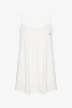 Camiseta de pijama premamá lactancia tirantes blanca