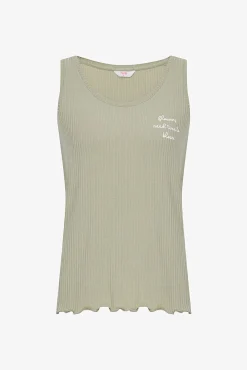 Camiseta de pijama sin mangas caqui