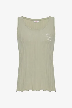 Camiseta de pijama sin mangas caqui