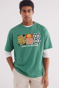 Camiseta estampado tropical