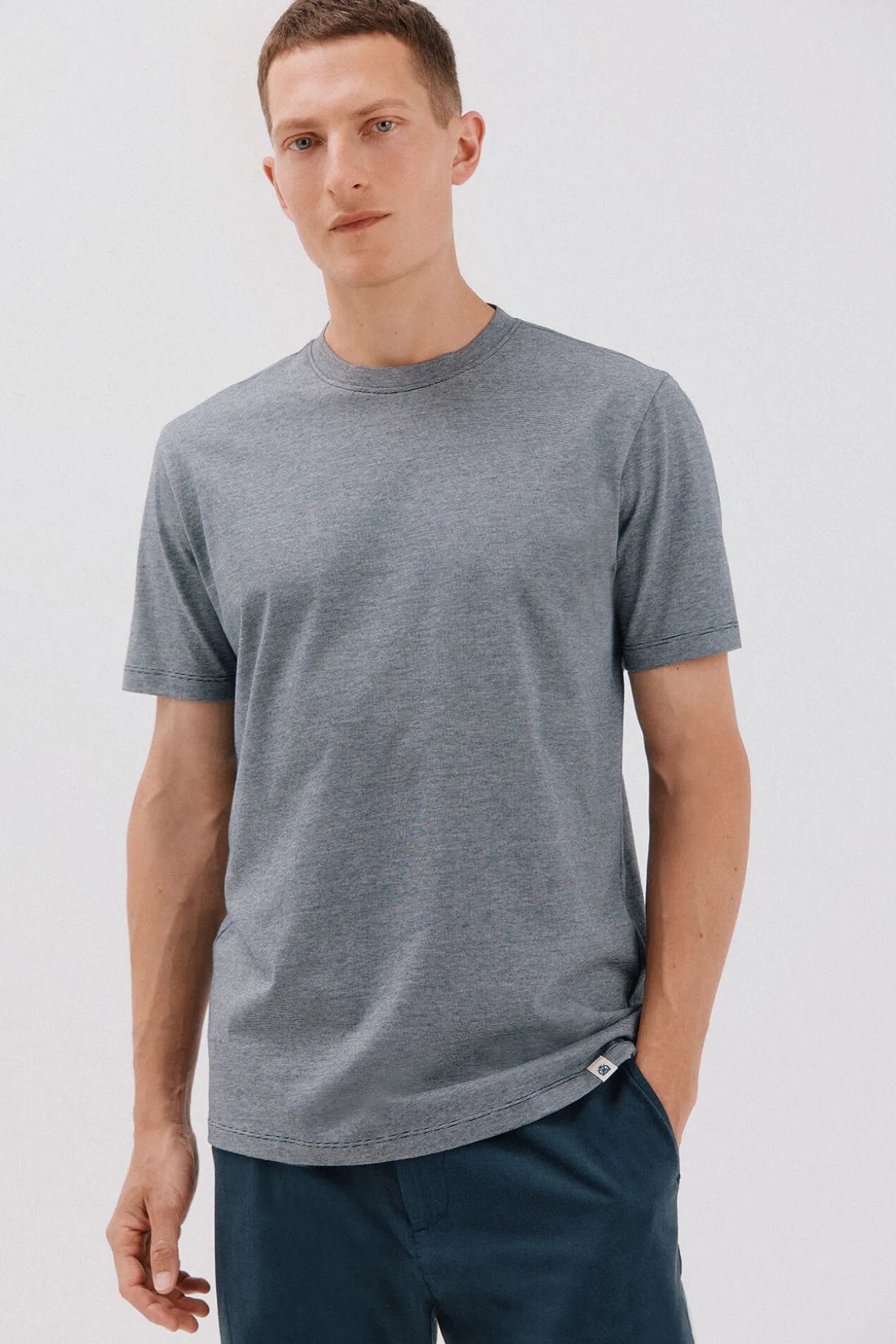 Camiseta falso liso slub