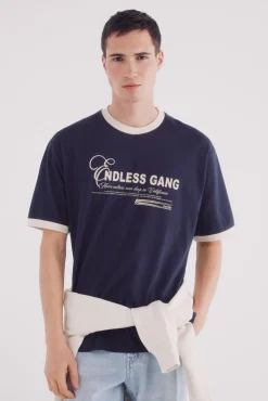 Camiseta gang rib contraste