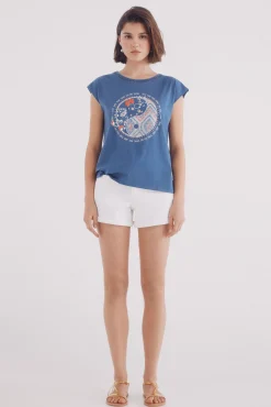 Camiseta gráfica lace cuello