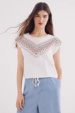 Camiseta gráfica lace cuello