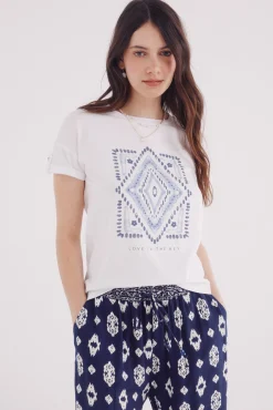 Camiseta gráfica manga botón