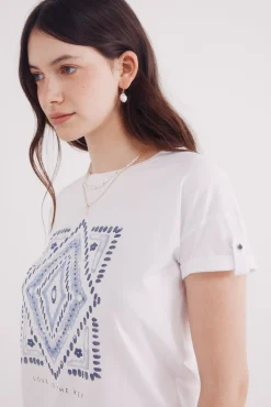 Camiseta gráfica manga botón