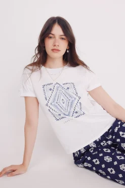 Camiseta gráfica manga botón