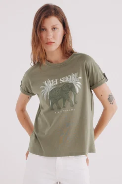 Camiseta gráfica manga botón