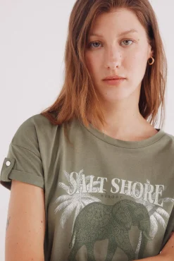 Camiseta gráfica manga botón