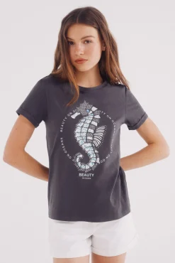 Camiseta gráfica marina