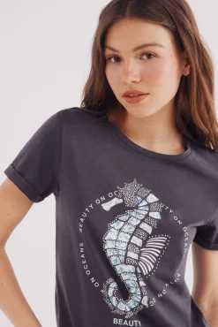 Camiseta gráfica marina