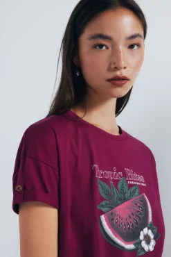 Camiseta gráfica tropical