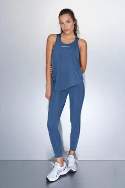 Camiseta halter asimétrica azul