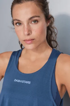 Camiseta halter asimétrica azul