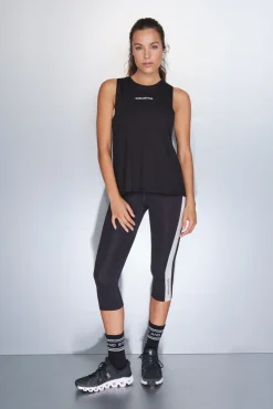 Camiseta halter sin mangas algodón negro