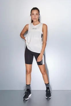 Camiseta halter sin mangas algodón blanca