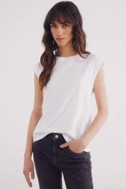 Camiseta hombros cristales