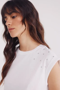 Camiseta hombros cristales