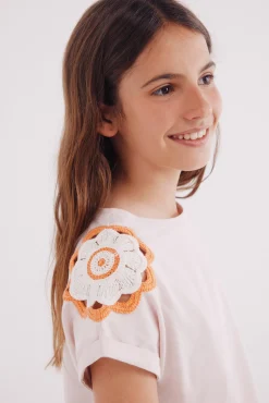 Camiseta hombros crochet niña