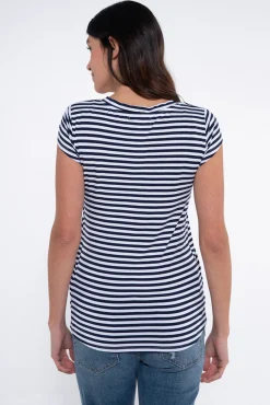 Camiseta lactancia cruzada de rayas