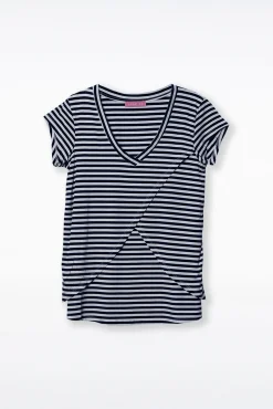 Camiseta lactancia cruzada de rayas