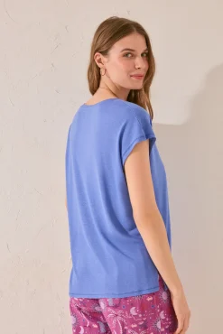 Camiseta manga corta azul claro