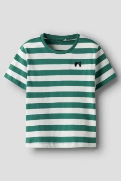 Camiseta niño rayas logo