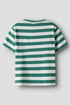 Camiseta niño rayas logo
