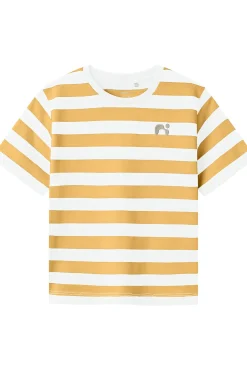 Camiseta niño rayas logo