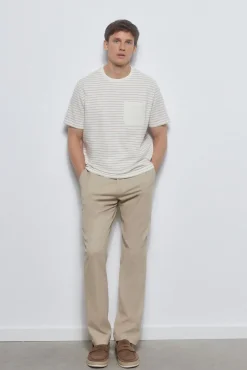 Camiseta piqué rayas con bolsillo