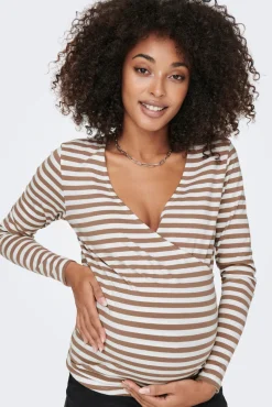 Camiseta premamá de cierre cruzado y cuello V