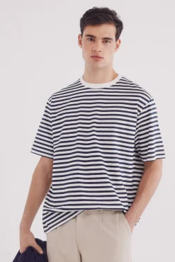 Camiseta rayas estampada