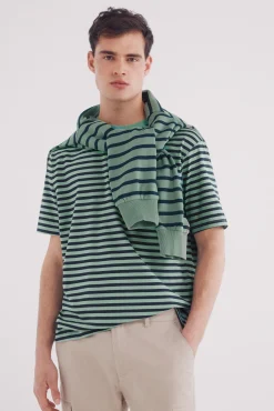 Camiseta rayas estampada