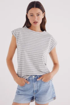 Camiseta rayas manga contraste