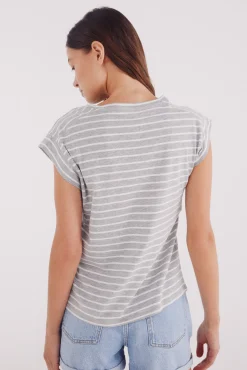 Camiseta rayas manga contraste