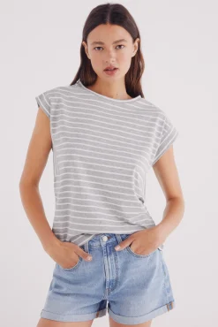 Camiseta rayas manga contraste