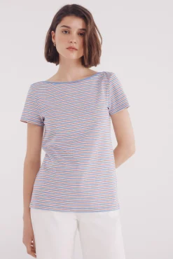Camiseta semi entallada cuello barco