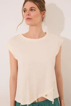 Camiseta sin mangas 100% algodón blanca
