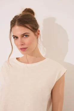 Camiseta sin mangas 100% algodón blanca