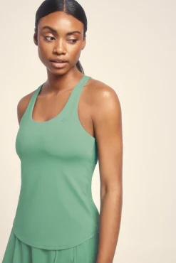 Camiseta sin mangas entallada verde
