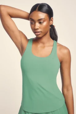 Camiseta sin mangas entallada verde