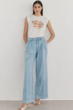 Camiseta sin mangas estampado posicional