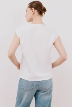 Camiseta sin mangas estampada