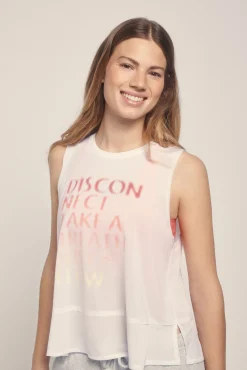 Camiseta sin mangas halter blanca