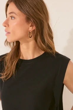 Camiseta sin tirantes 100% algodón negro