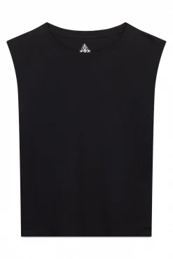 Camiseta sin tirantes 100% algodón negro