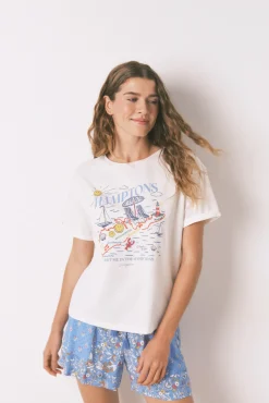 Camiseta Smile Off White Algodón
