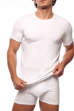 Camiseta termal de hombre cuello redondo manga corta