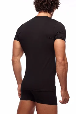 Camiseta termal de hombre cuello redondo manga corta
